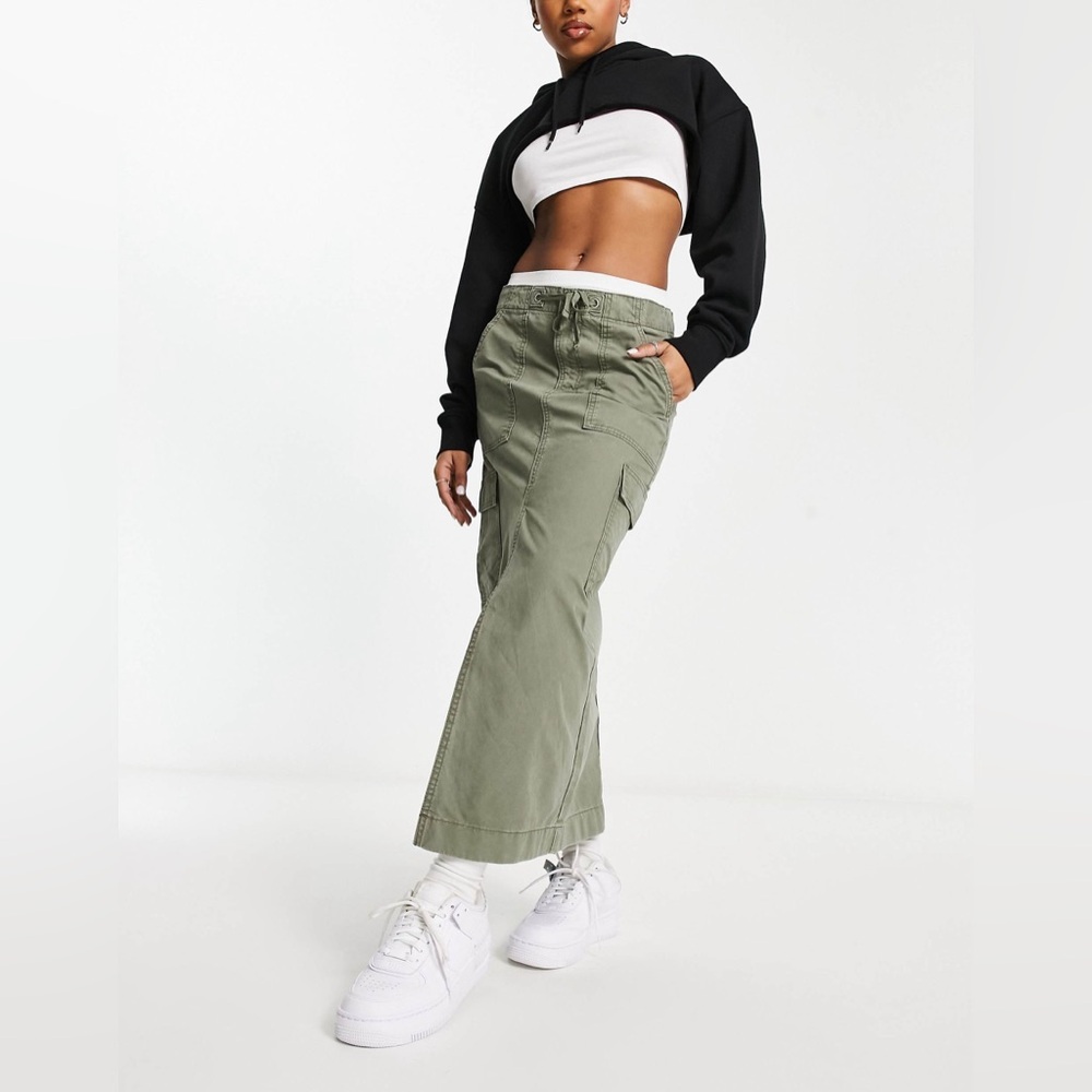 ASOS Olive Green Midi Skirt